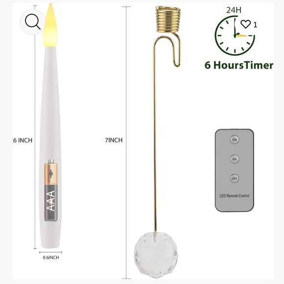 NIB twelve (12) flameless Christmas tree candles with dangling snowflakes ❄️ - Picture 4 of 13